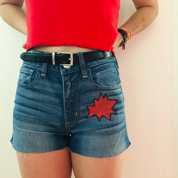 Hand-painted Denim Shorts - Picture 2 of 4
